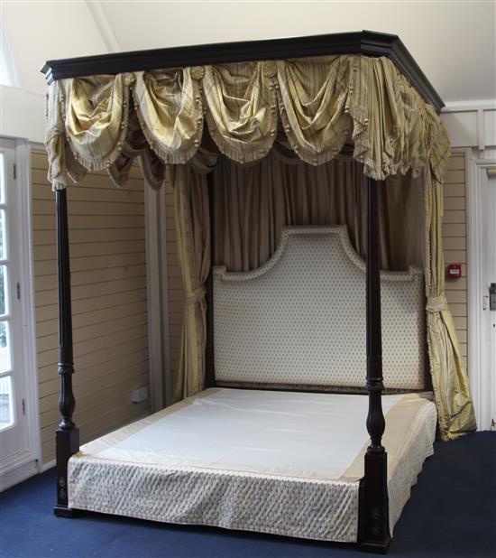 A George III STYLE mahogany four poster bedstead, W.6ft H.8ft 2in. L.7ft 1in.